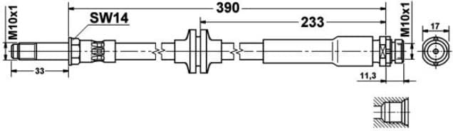 Brake hose rear FO21.226