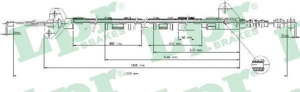 Cable Pull, parking brake C0847B