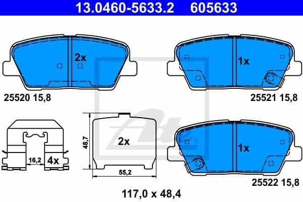 Brake Pad Set, disc brake 13.0460-5633.2