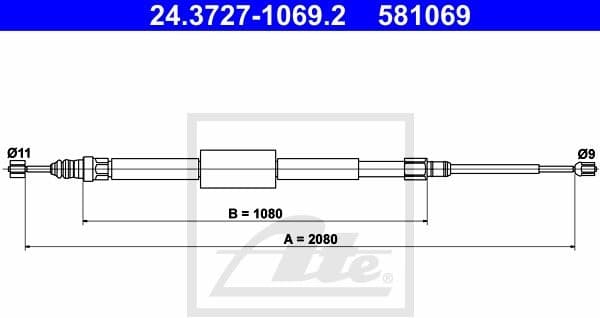 Cable Pull, parking brake 24.3727-1069.2
