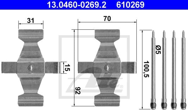 Accessory Kit, disc brake pad 13.0460-0269.2