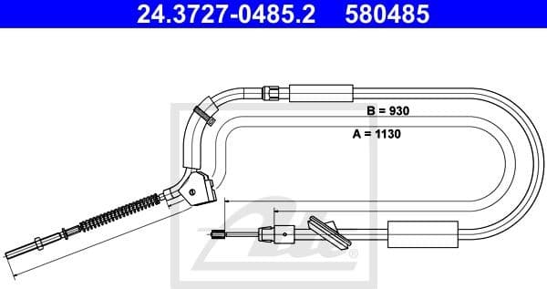 Cable Pull, parking brake 24.3727-0485.2