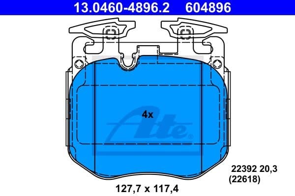 Brake Pad Set, disc brake 13.0460-4896.2