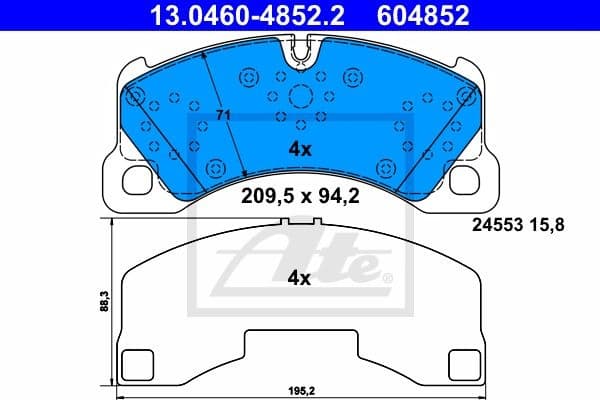 Brake Pad Set, disc brake 13.0460-4852.2