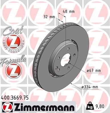 Brake Disc FORMULA Z BRAKE DISC 400.3669.75