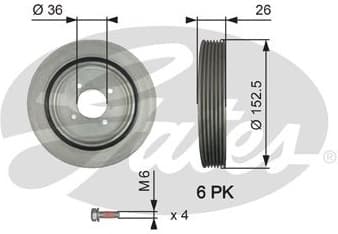 Belt Pulley, crankshaft DriveAlign™ TVD1011A