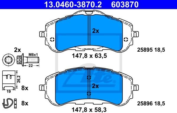 Brake Pad Set, disc brake 13.0460-3870.2