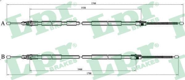 Cable Pull, parking brake C1424B