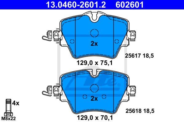 Brake Pad Set, disc brake 13.0460-2601.2