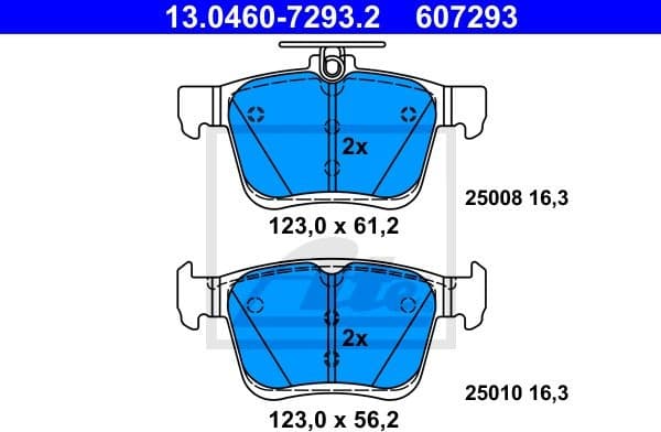 Brake Pad Set, disc brake 13.0460-7293.2