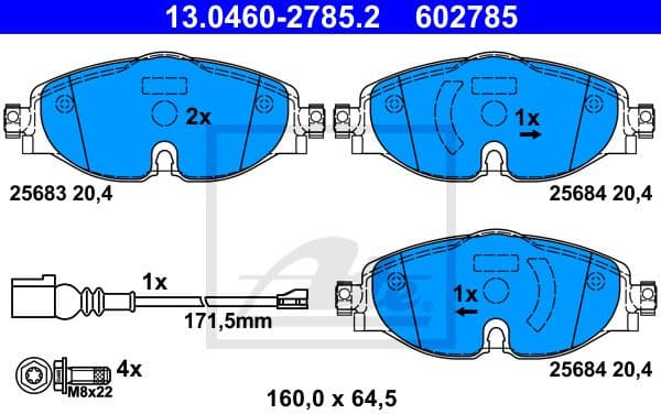 Brake Pad Set, disc brake 13.0460-2785.2