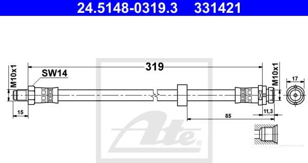 Brake Hose 24.5148-0319.3