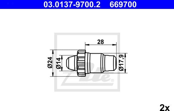 Accessory Kit, parking brake shoes adjusting nut 03.0137-9700.2