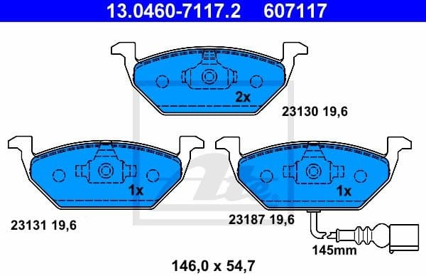 Brake Pad Set, disc brake 13.0460-7117.2