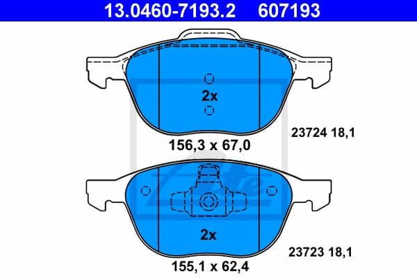 Brake Pad Set, disc brake 13.0460-7193.2