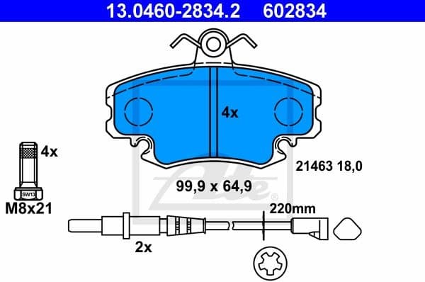 Brake Pad Set, disc brake 13.0460-2834.2