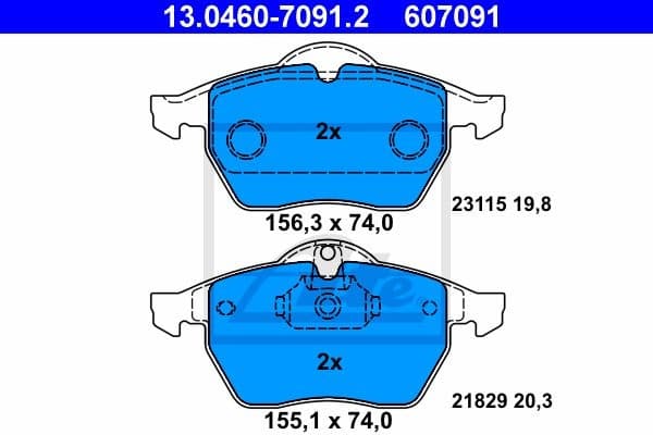 Brake Pad Set, disc brake 13.0460-7091.2