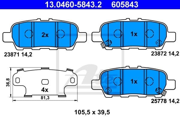 Brake Pad Set, disc brake 13.0460-5843.2