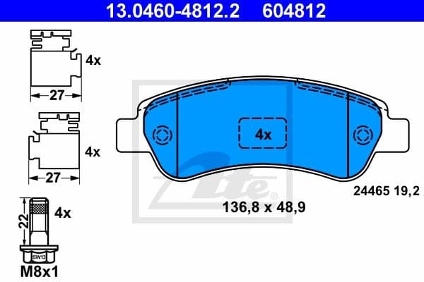 Brake Pad Set, disc brake 13.0460-4812.2
