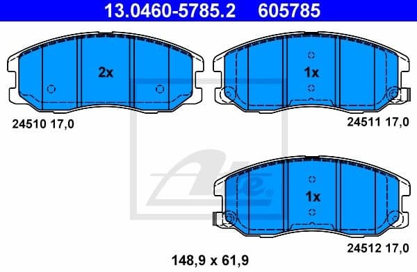 Brake Pad Set, disc brake 13.0460-5785.2