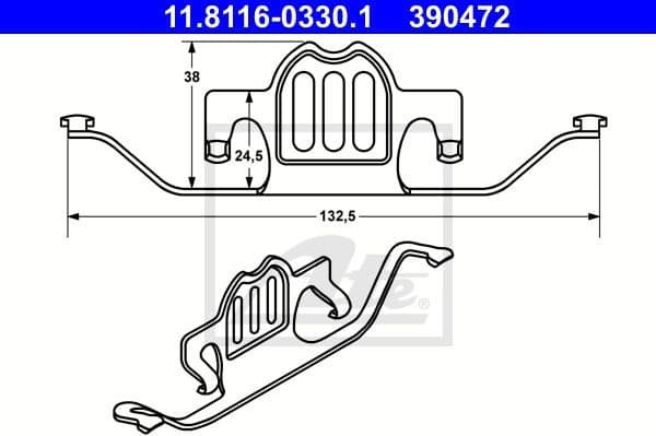 Spring, brake caliper 11.8116-0330.1