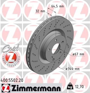 Brake Disc COAT Z 400.5502.20