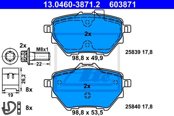 Brake Pad Set, disc brake 13.0460-3871.2