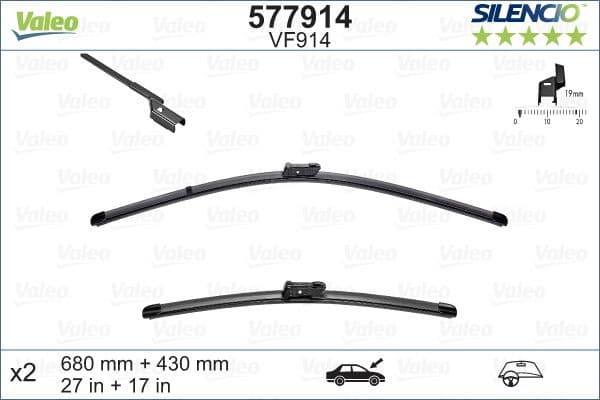 Wiper Blade SILENCIO FLAT BLADE SET 577914