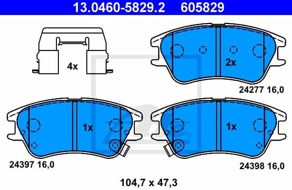 Brake Pad Set, disc brake 13.0460-5829.2