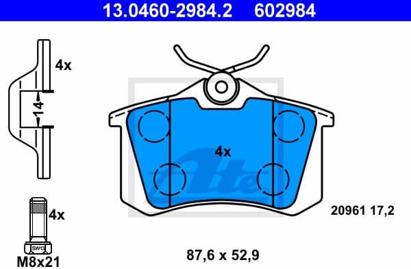 Brake Pad Set, disc brake 13.0460-2984.2