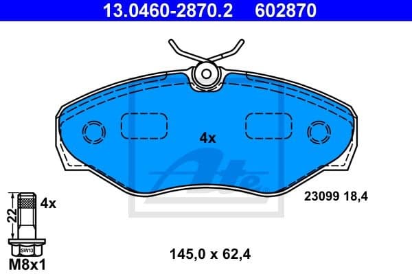 Brake Pad Set, disc brake 13.0460-2870.2
