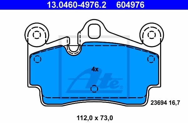 Brake Pad Set, disc brake 13.0460-4976.2