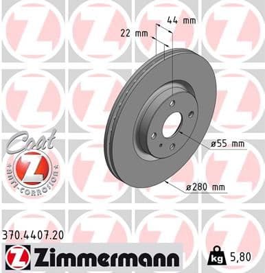 Brake Disc COAT Z 370.4407.20