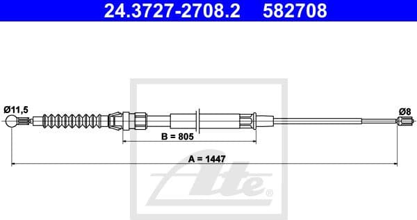 Cable Pull, parking brake 24.3727-2708.2