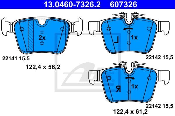 Brake Pad Set, disc brake 13.0460-7326.2