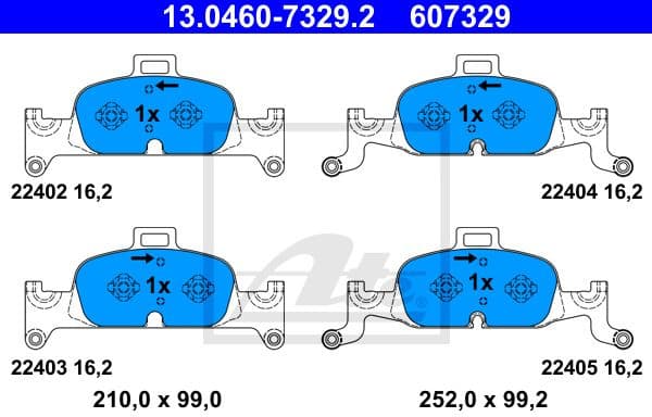 Brake Pad Set, disc brake 13.0460-7329.2