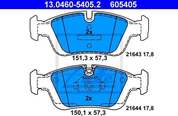Brake Pad Set, disc brake 13.0460-5405.2