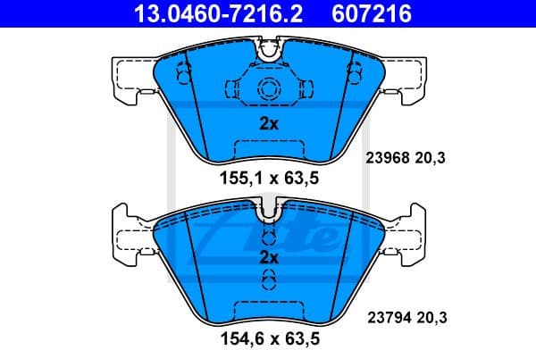 Brake Pad Set, disc brake 13.0460-7216.2