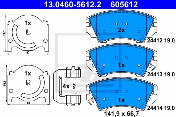 Brake Pad Set, disc brake 13.0460-5612.2