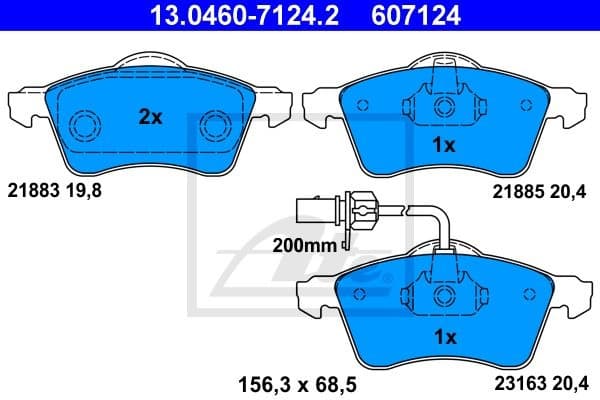 Brake Pad Set, disc brake 13.0460-7124.2