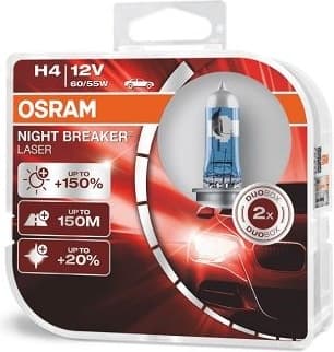 Osram Bulbs H4 60/55W +150% 12V P43T - 64193NL-HCB