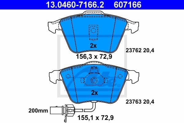 Brake Pad Set, disc brake 13.0460-7166.2