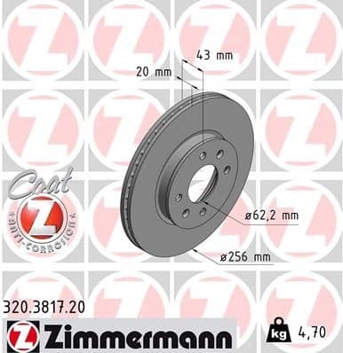 Brake Disc COAT Z 320.3817.20