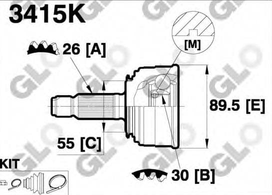 CV joint outer HC415