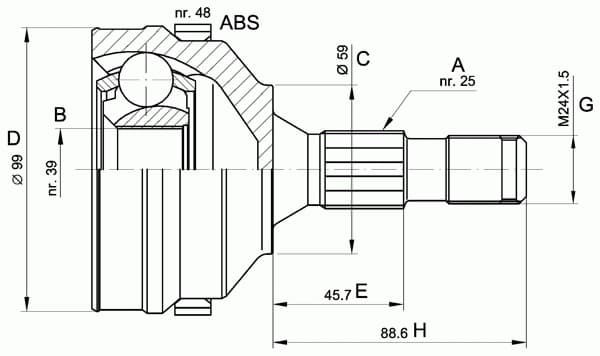 CV joint outer HC473