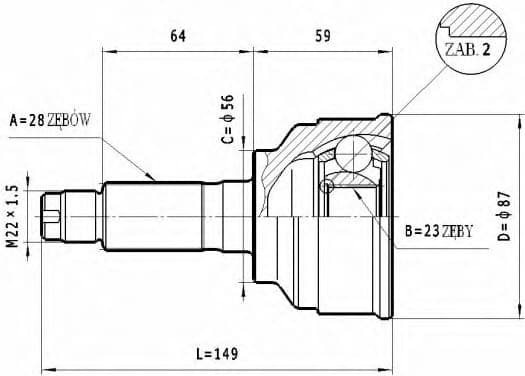 CV joint outer HC496
