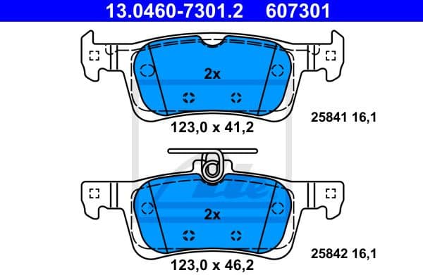 Brake Pad Set, disc brake 13.0460-7301.2