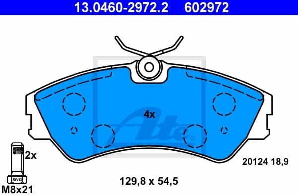 Brake Pad Set, disc brake 13.0460-2972.2
