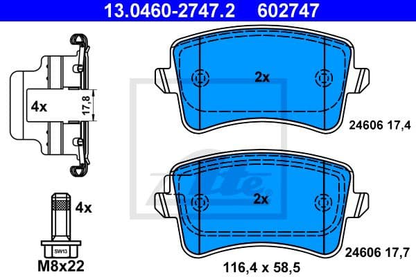 Brake Pad Set, disc brake 13.0460-2747.2