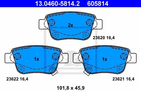 Brake Pad Set, disc brake 13.0460-5814.2